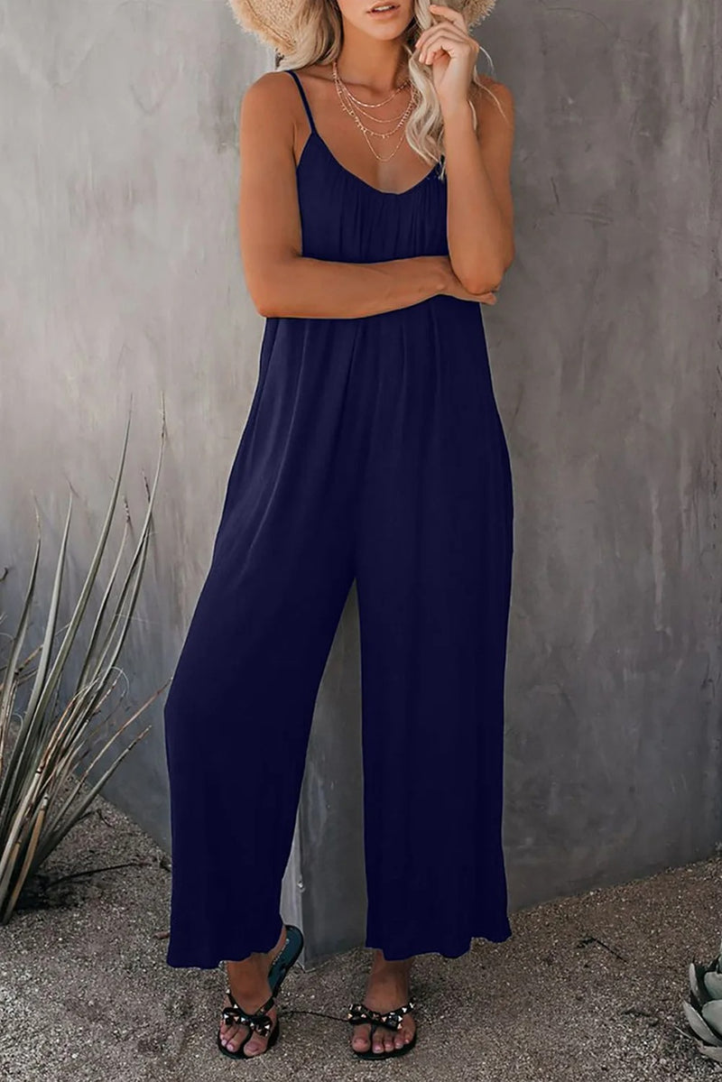 Dames Losse Pasvorm V-hals Jumpsuit