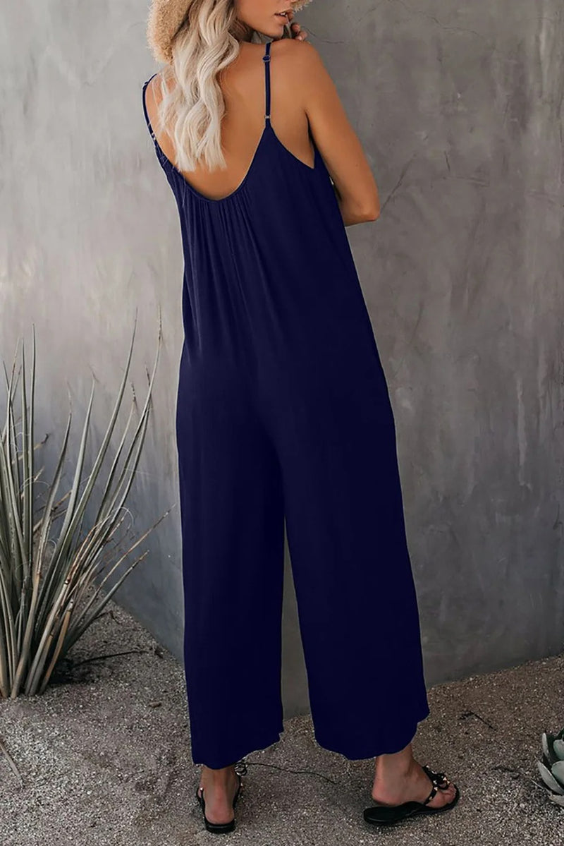 Dames Losse Pasvorm V-hals Jumpsuit