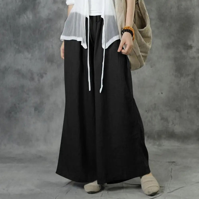 Casual Rechte Broek Met Wijde Pijpen Dames