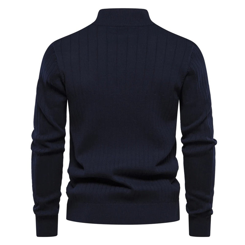 Gebreide herensweater met opstaande kraag