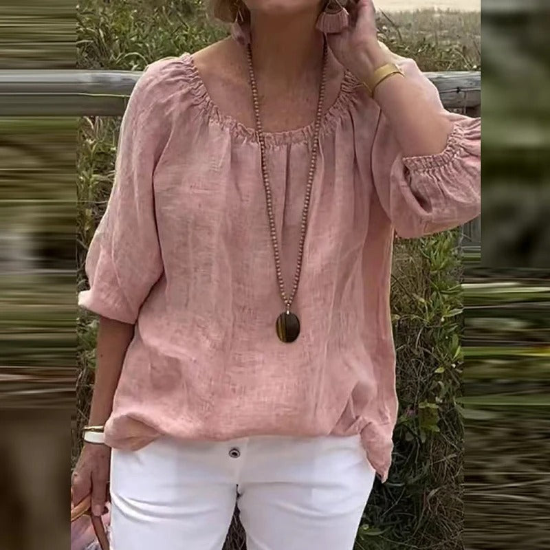 Vrouwen Halve Mouw Casual Los Blouse
