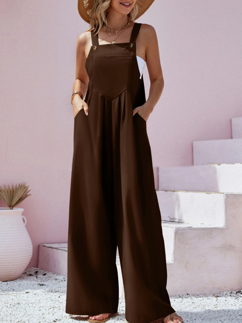 Effen gekleurde jumpsuit met jarretels