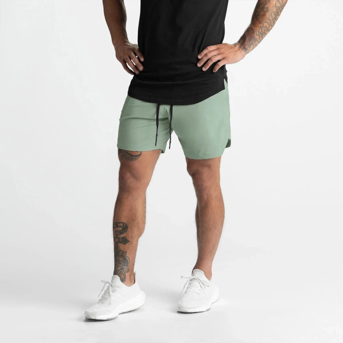 Snel drogende geweven sportshorts voor heren