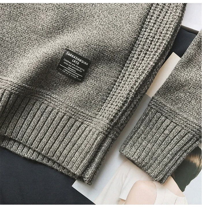Oversized patchgebreide herensweater