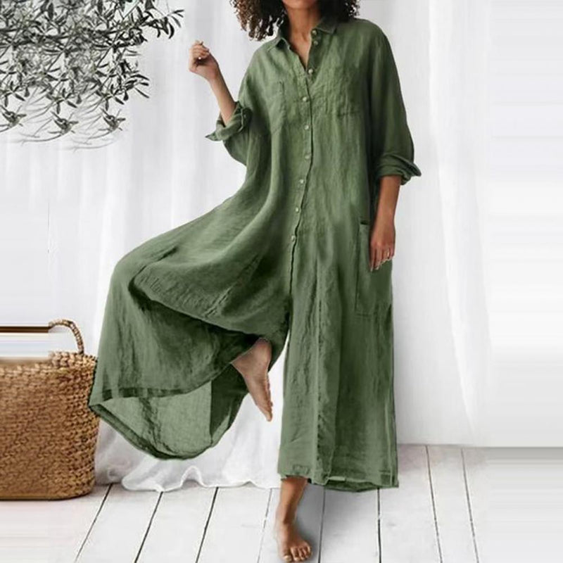 Dames Jumpsuit Oversized Katoen Linnen