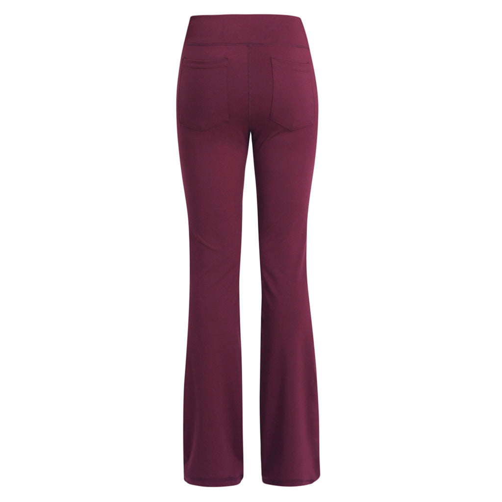 Hoge taille broek met wijde pijpen voor dames