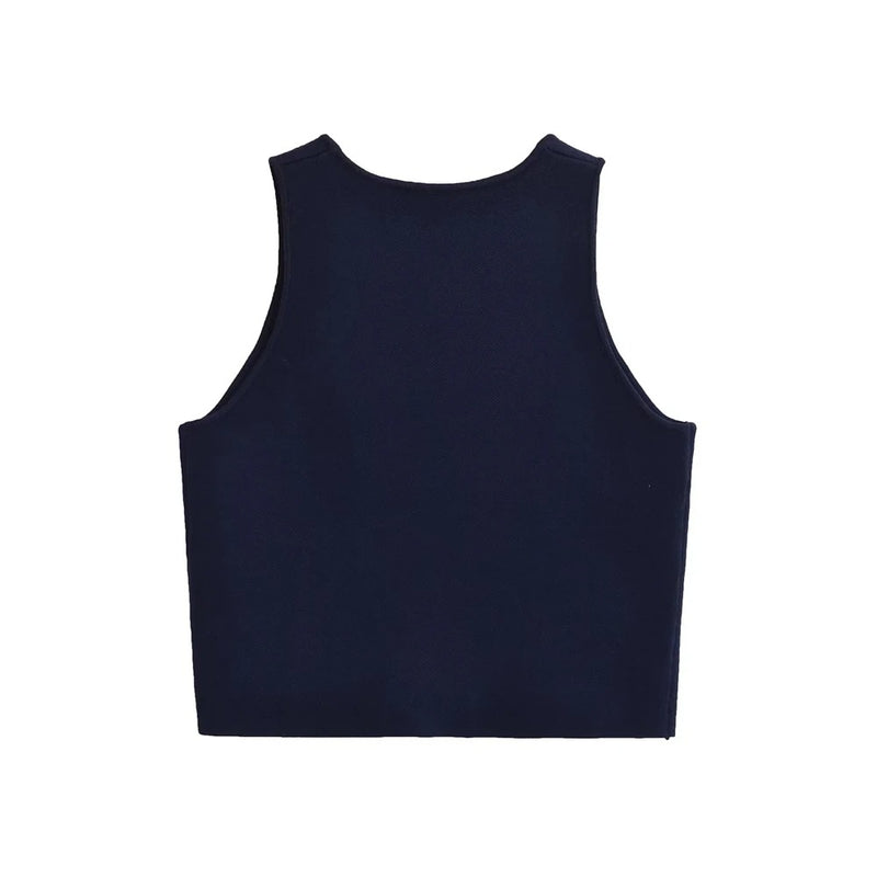 Cropped gebreid vest voor dames