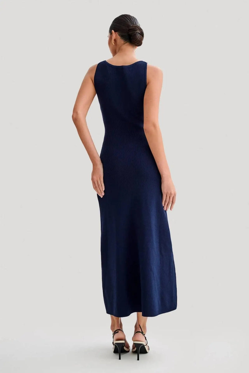 Dames gebreide mouwloze bodycon jurk met knopen