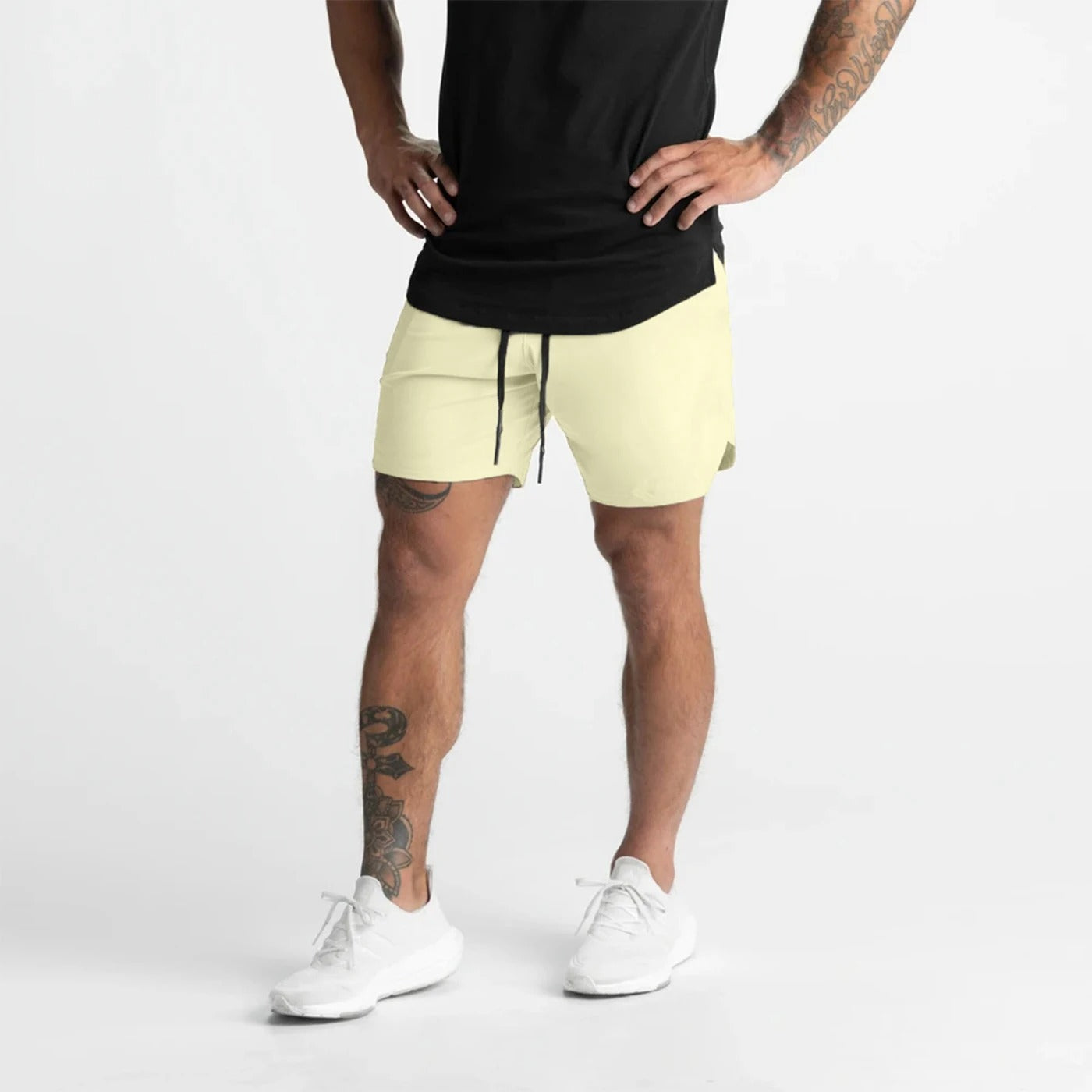 Snel drogende geweven sportshorts voor heren