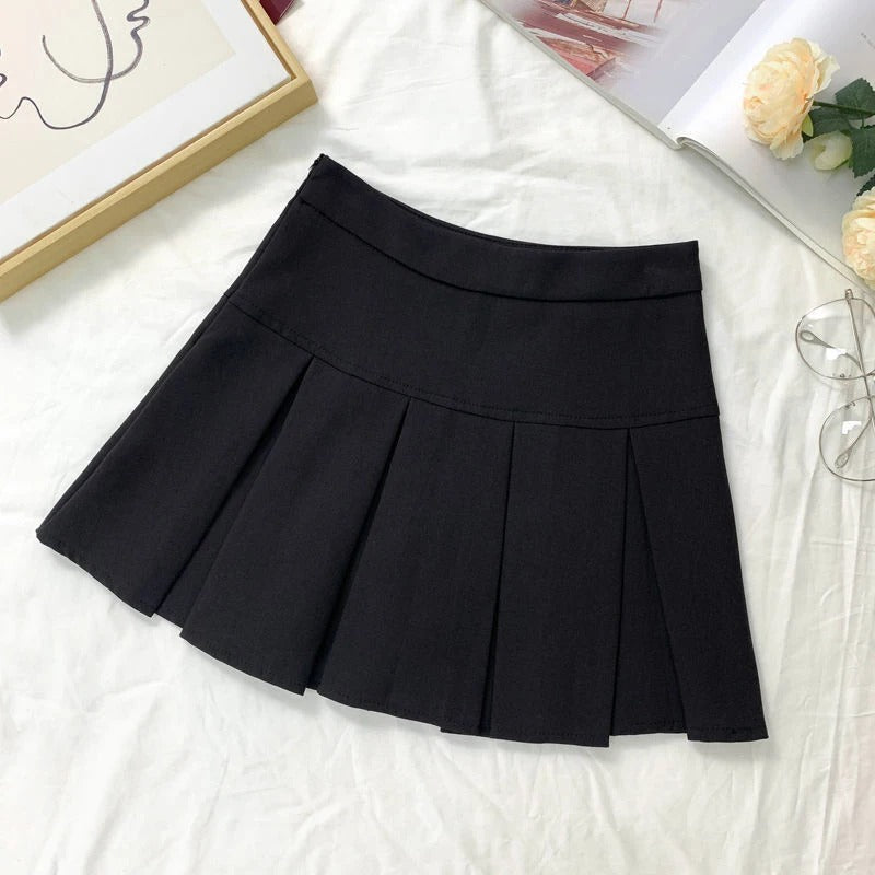 Vrouwen Geplooid Hoge Taille Minirok