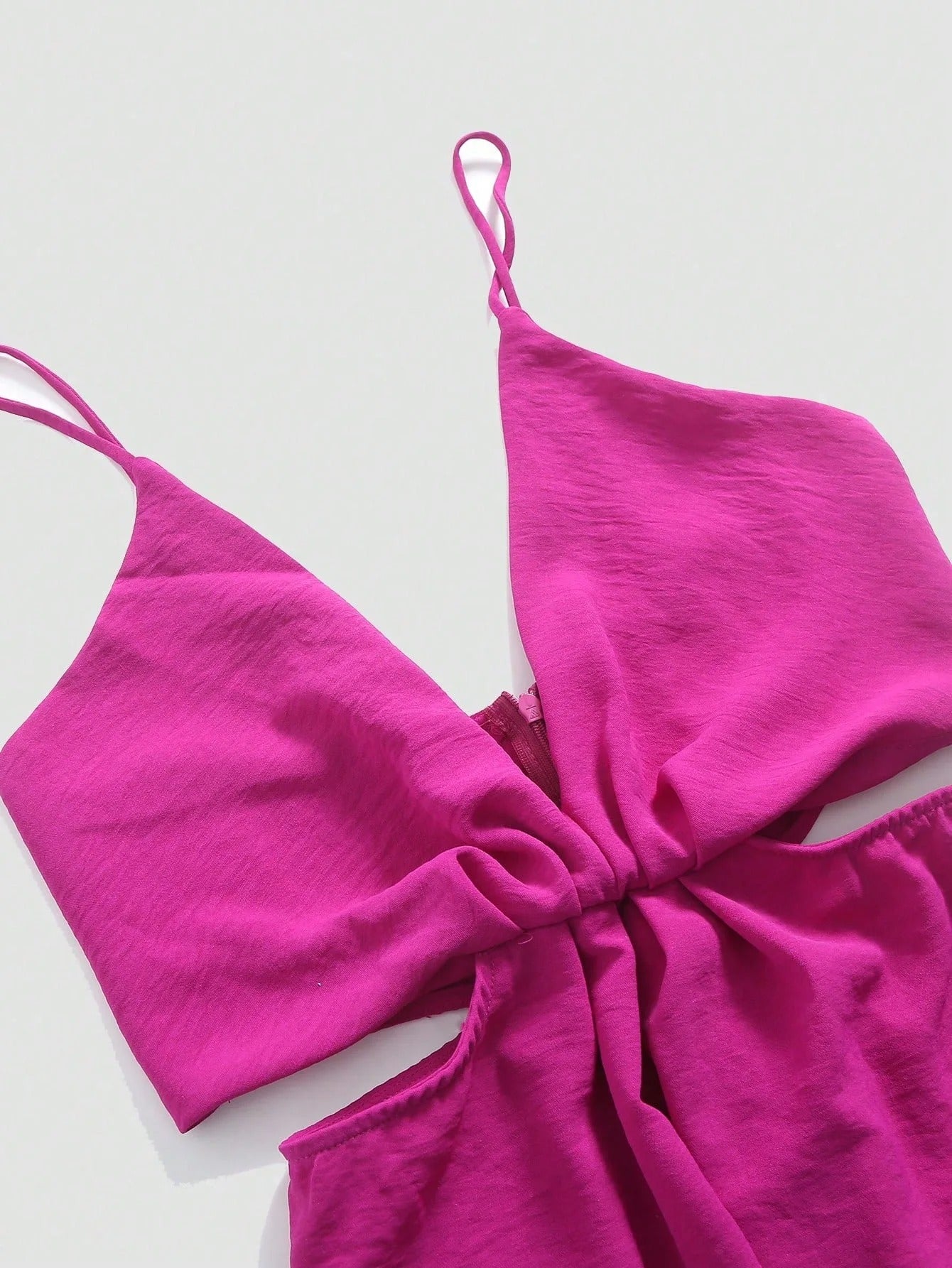 Geplooide damesjumpsuit met wijde pijpen