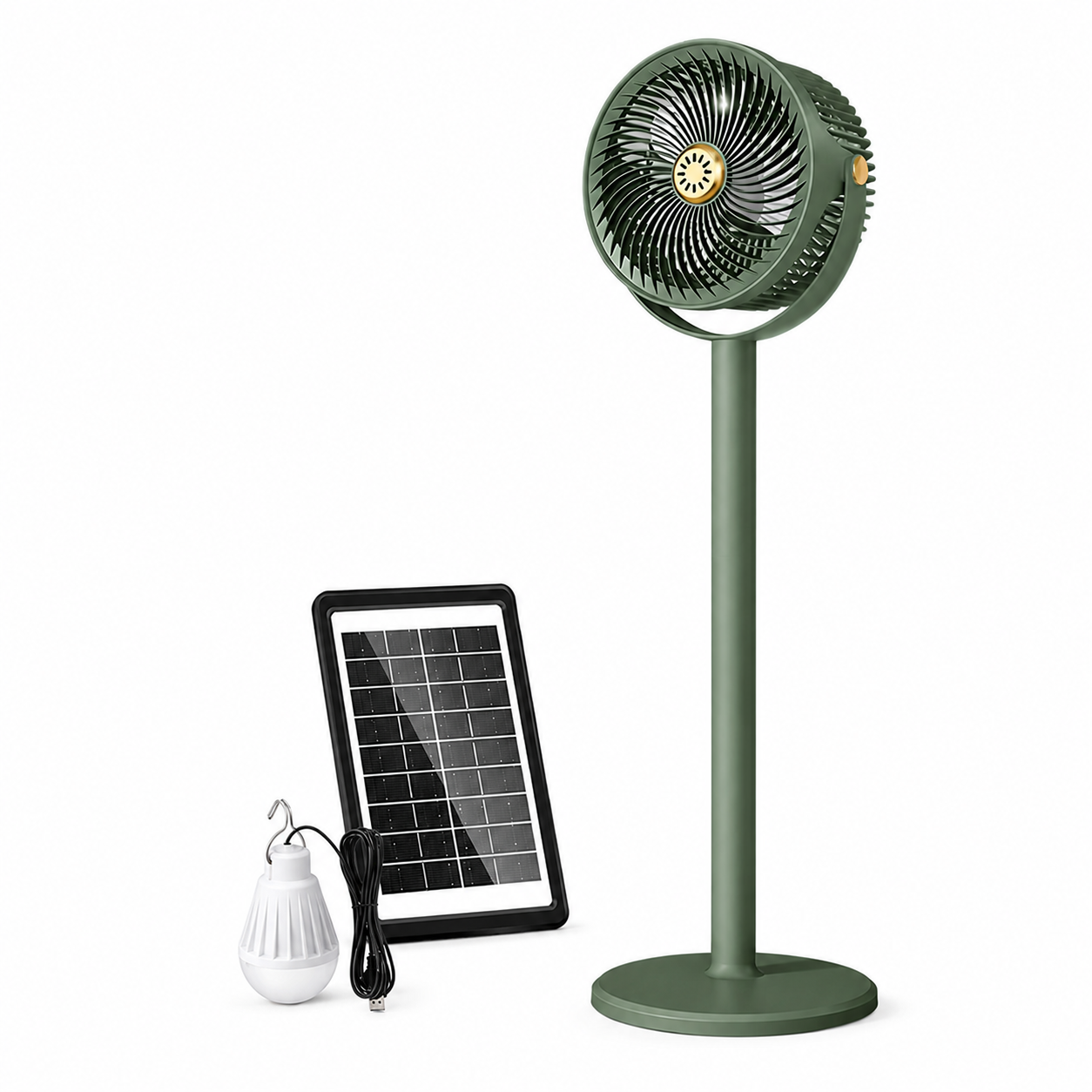 Staande Ventilator Multifunctioneel Met Zonne-energie en LED-verlichting