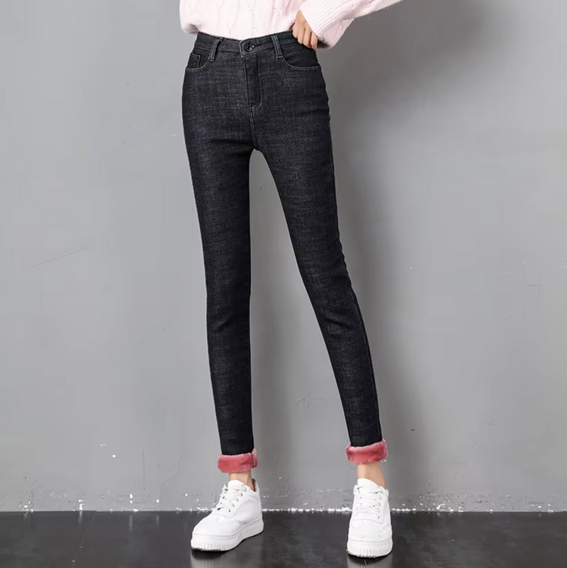 Retro thermische skinny jeans voor dames