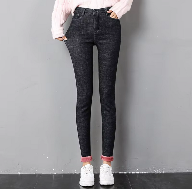 Retro thermische skinny jeans voor dames