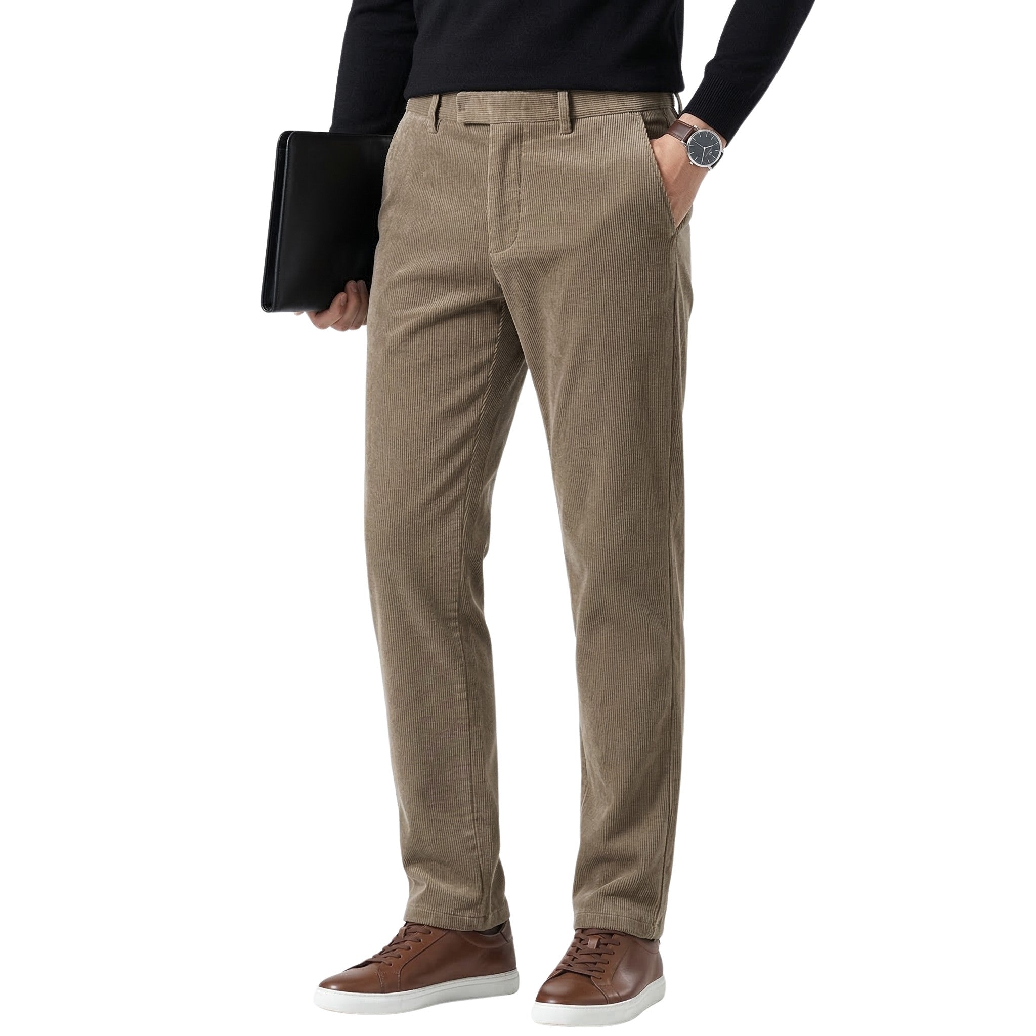 Heren Corduroy Broek Met Vierwegs Stretch