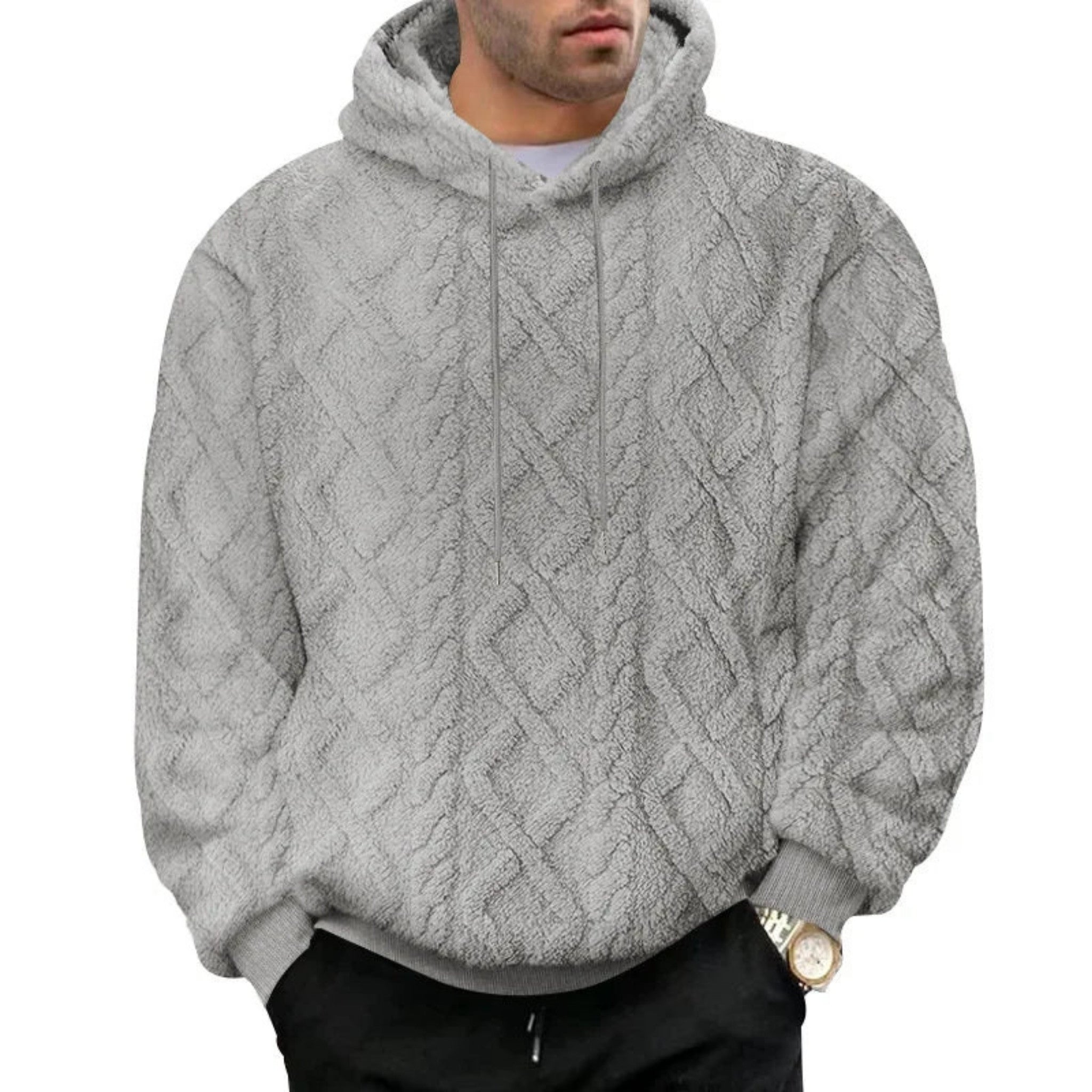 Heren Hoodie Dubbelzijdig Velours Sportief Casual