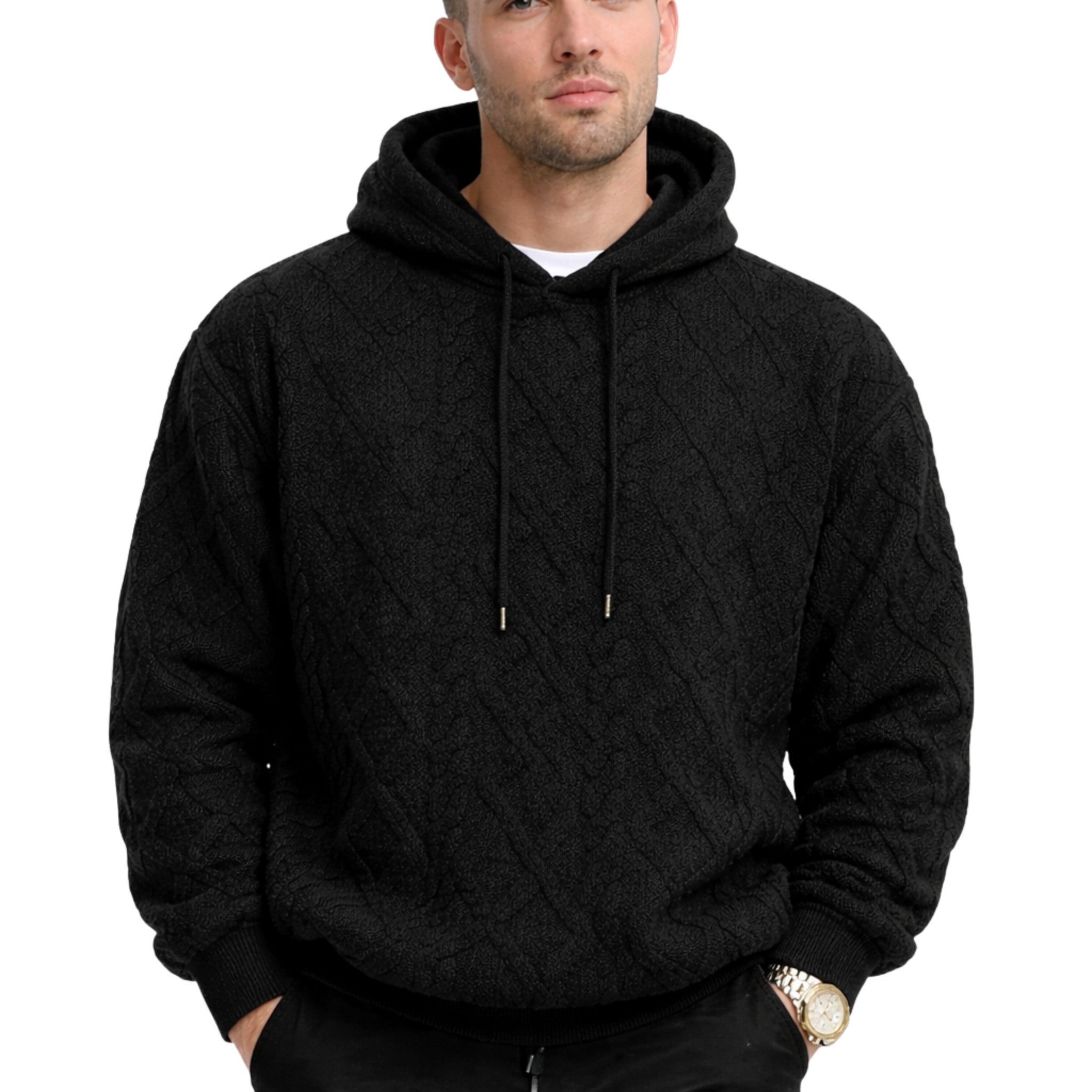 Heren Hoodie Dubbelzijdig Velours Sportief Casual