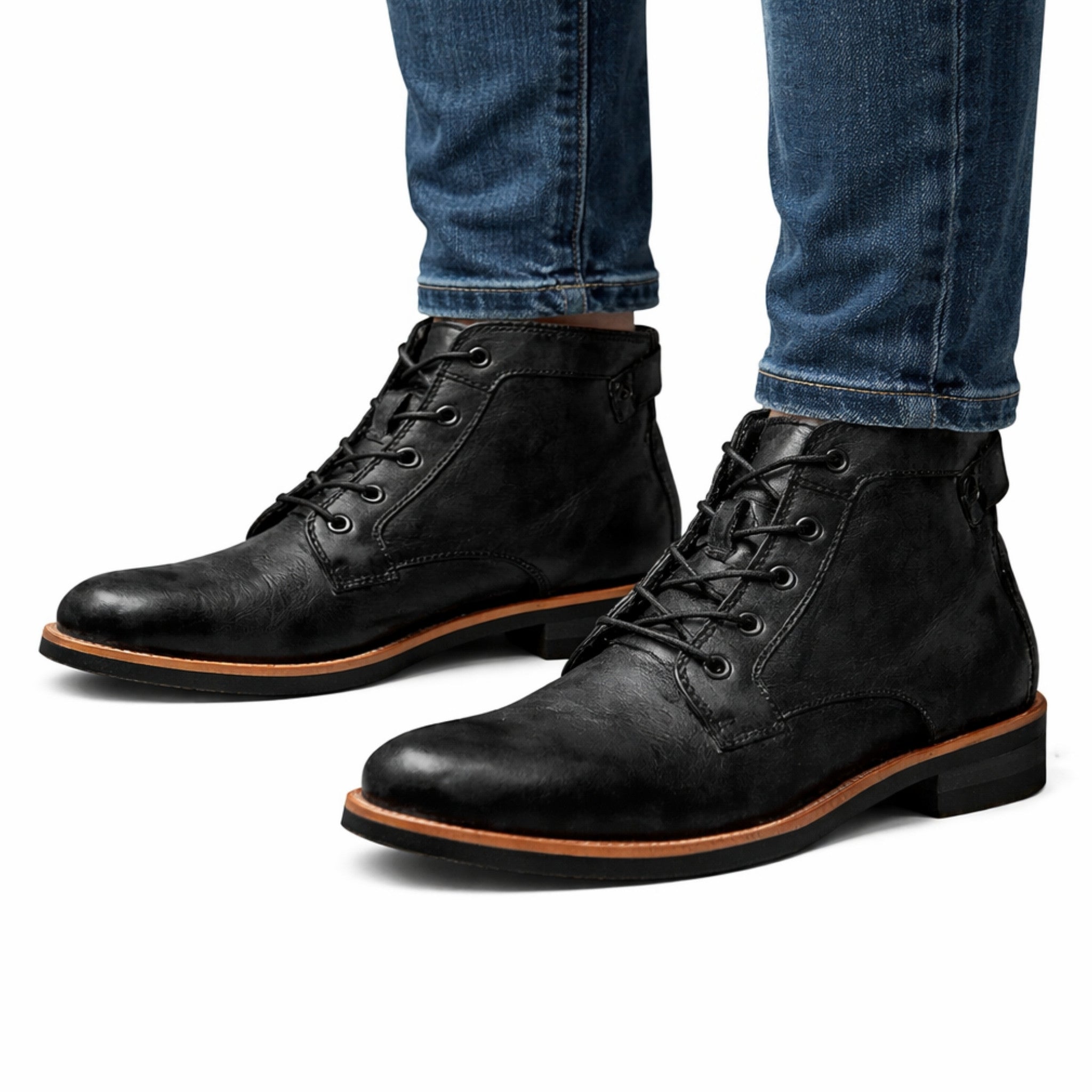 Heren Lederstiefel Tijdloos Design Comfortabel