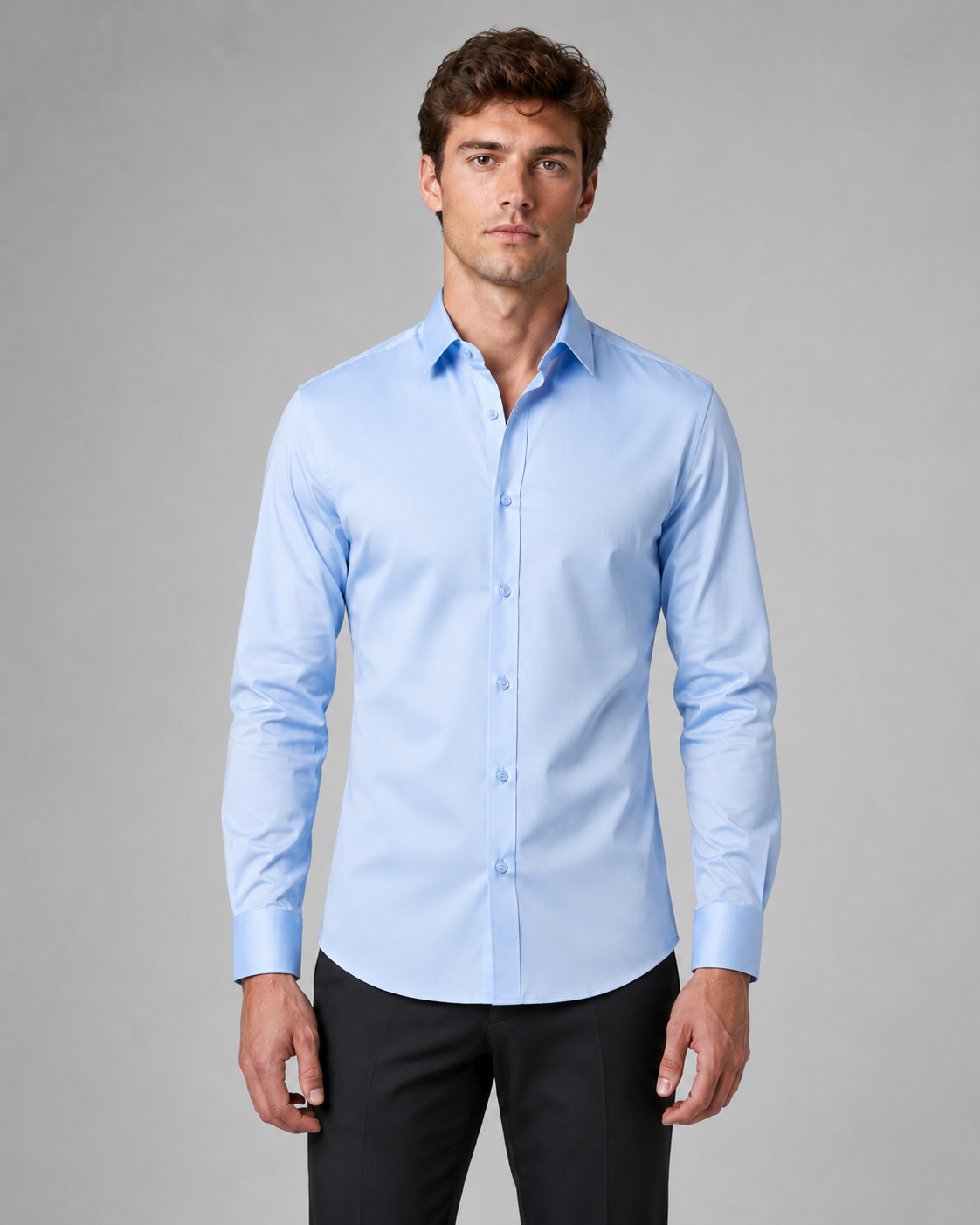 Heren Slim-Fit Overhemd Elastisch en Kreukvrij