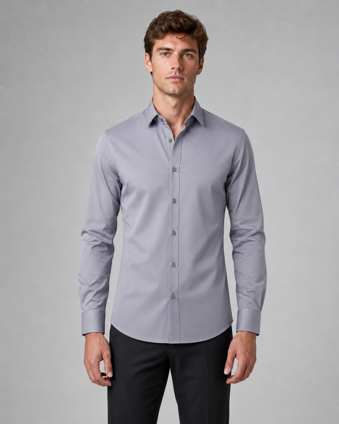 Heren Slim-Fit Overhemd Elastisch en Kreukvrij