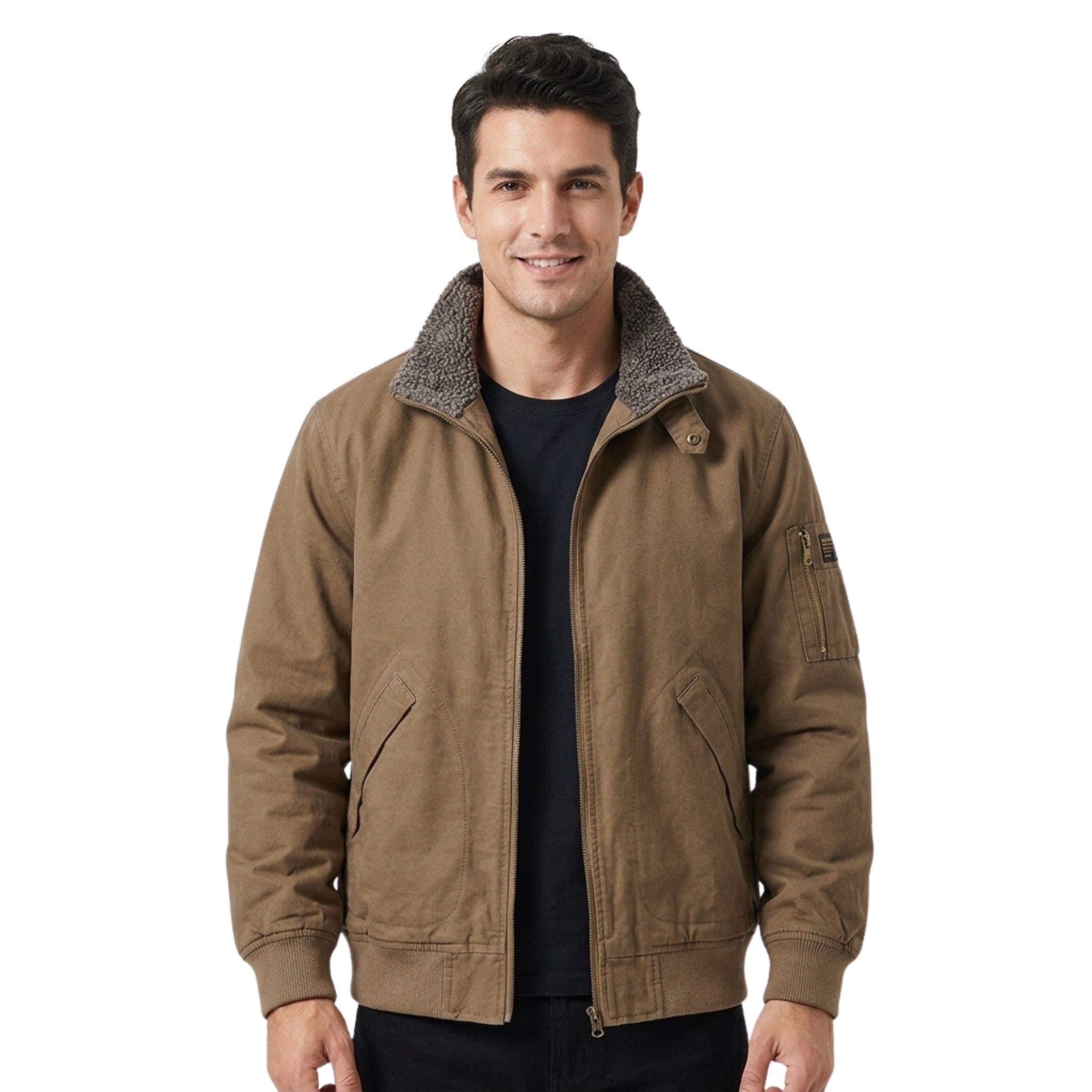 Heren Winterjas Met Wolvoering Casual Stijl