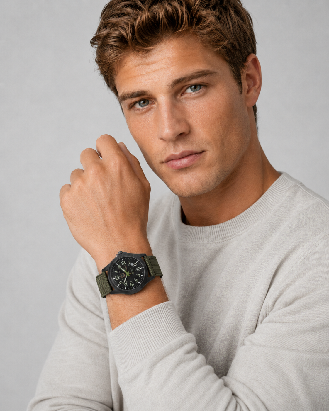 Herenhorloge Tactisch Robuust met Stopwatch en Nachtverlichting