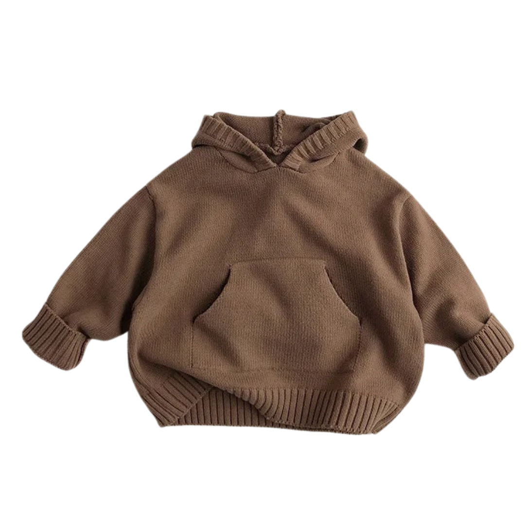 Gebreide hoodie met voorzak voor kinderen