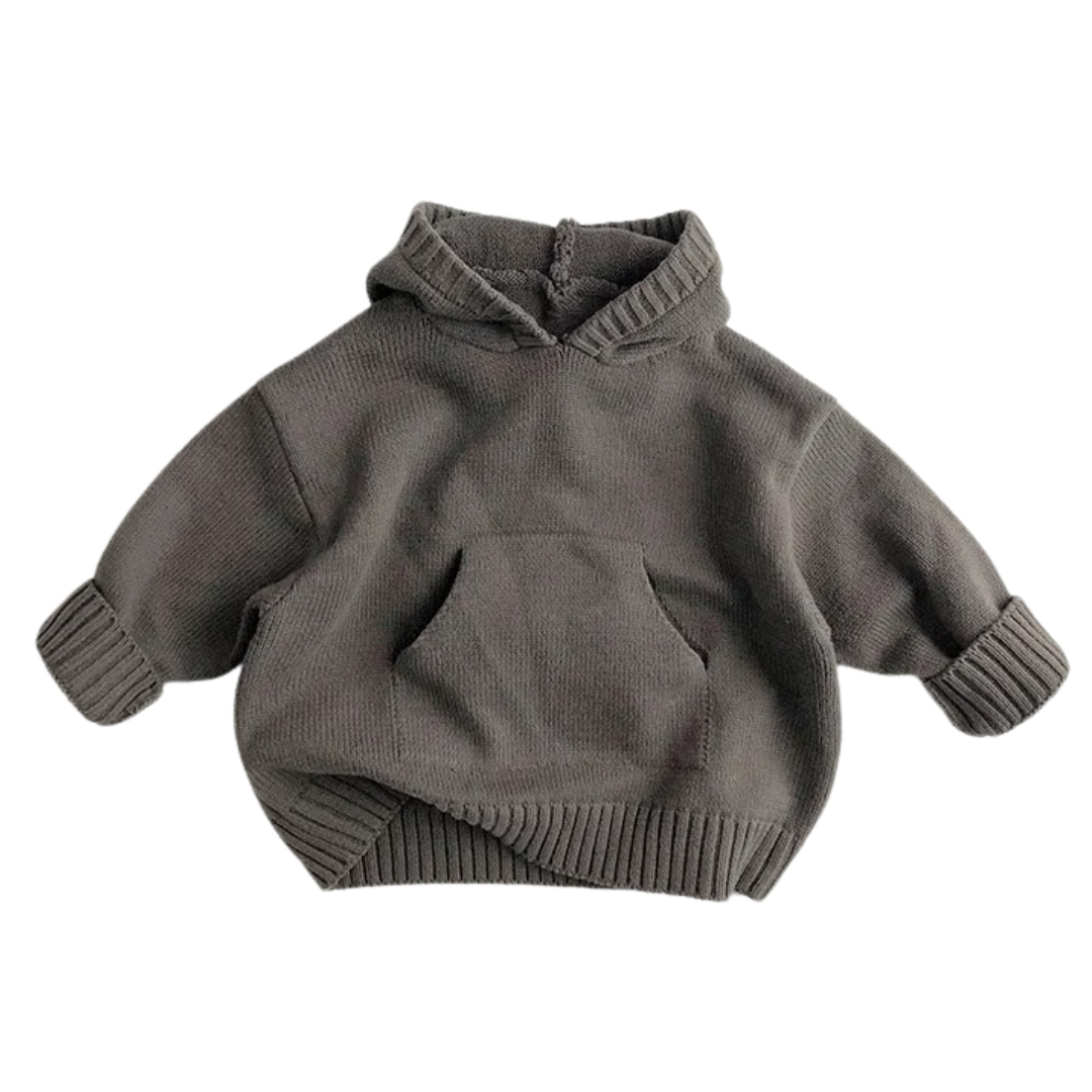 Gebreide hoodie met voorzak voor kinderen