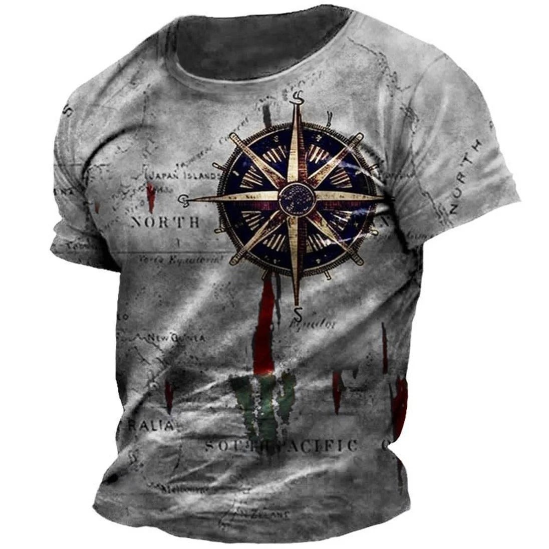 Heren Vintage Kompas T-shirt