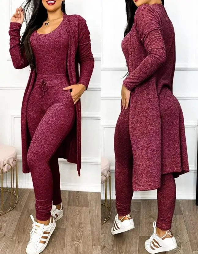 Jumpsuit en jasset met zak en trekkoord