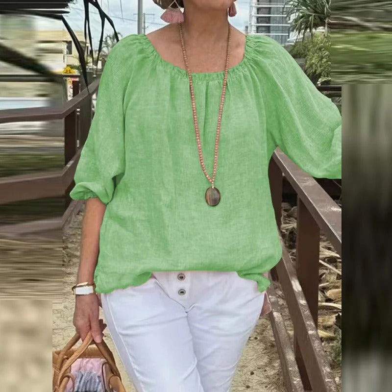 Vrouwen Halve Mouw Casual Los Blouse