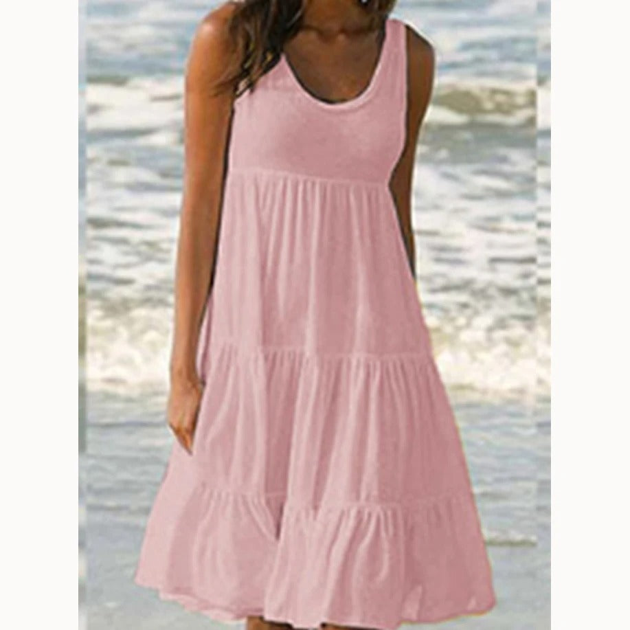 Boho mini-jurk met ruches voor dames