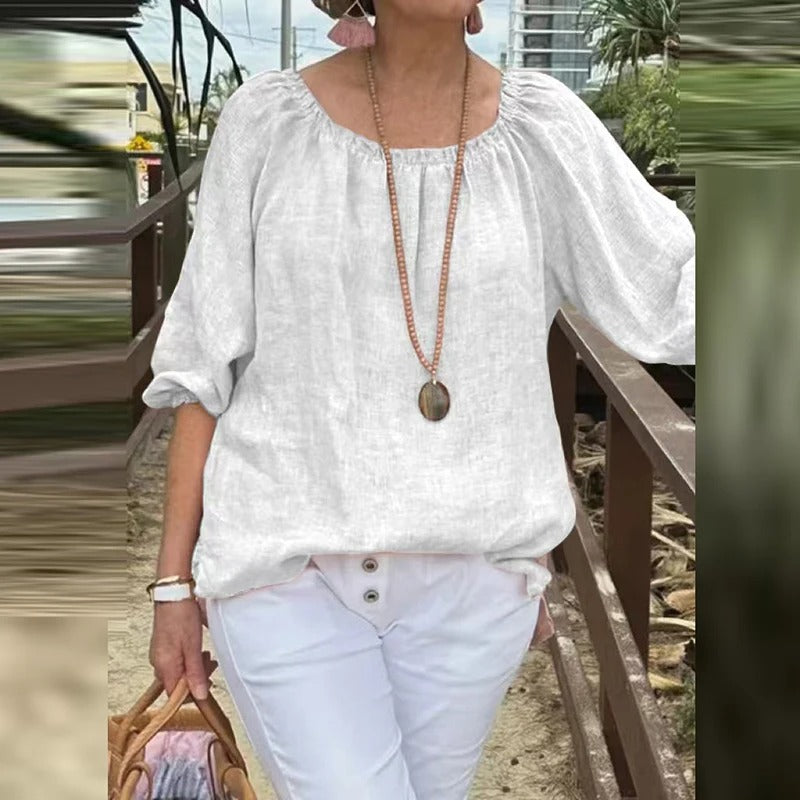 Vrouwen Halve Mouw Casual Los Blouse