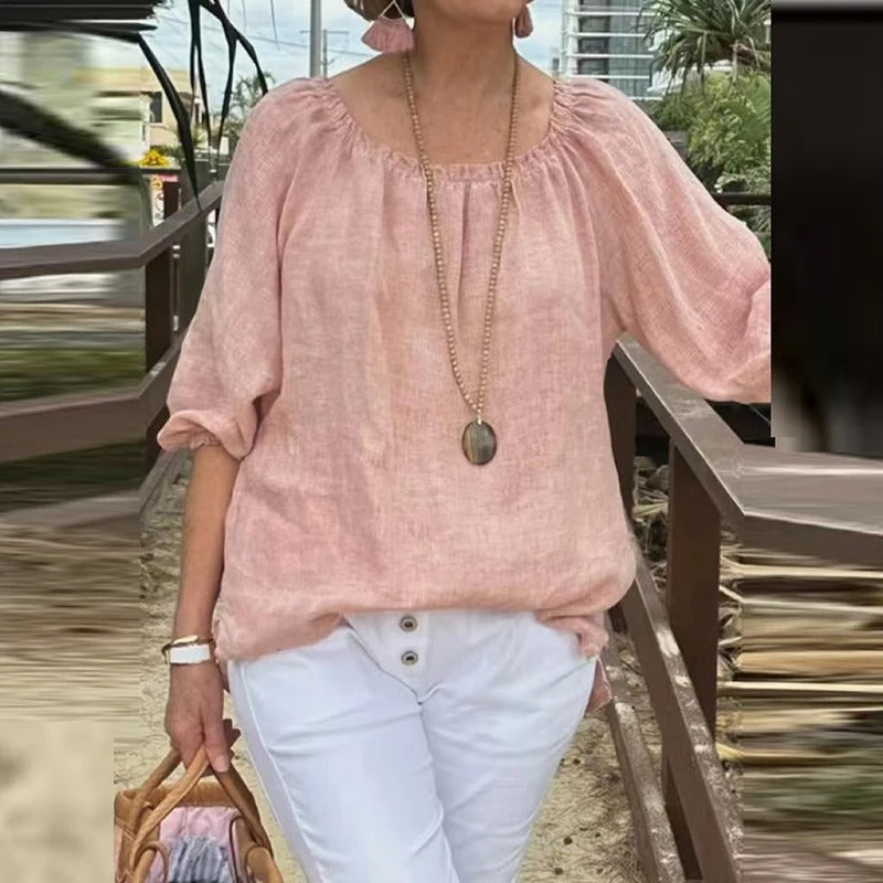 Vrouwen Halve Mouw Casual Los Blouse
