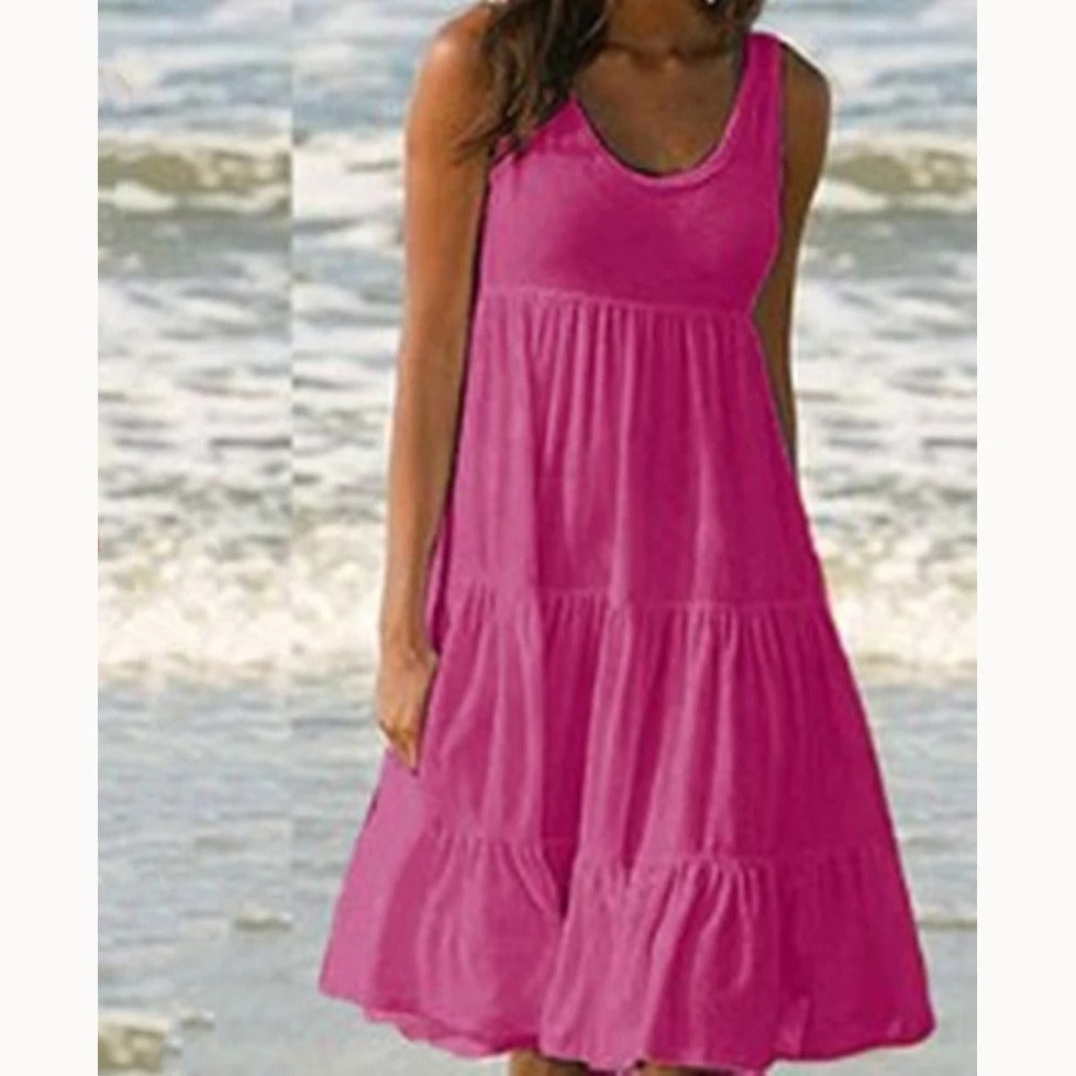Boho mini-jurk met ruches voor dames