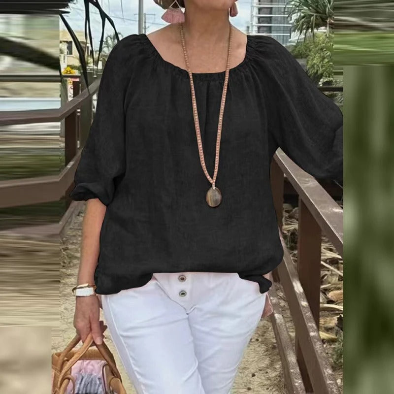 Vrouwen Halve Mouw Casual Los Blouse