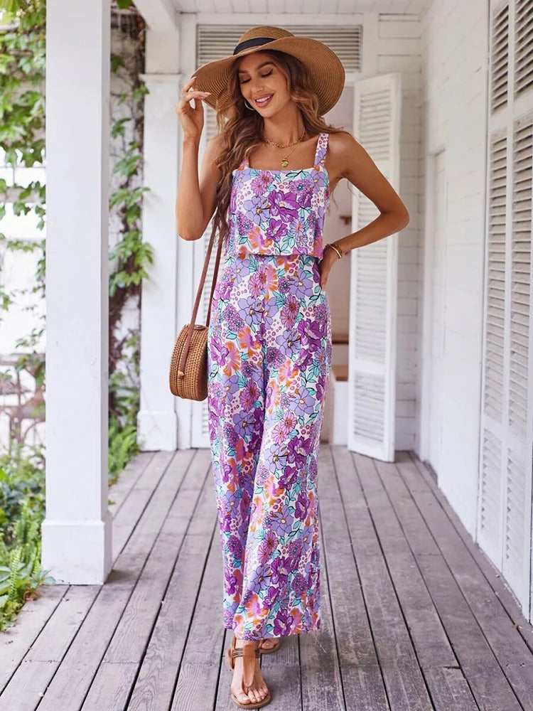 Bloemenprint Rugloze Rompers