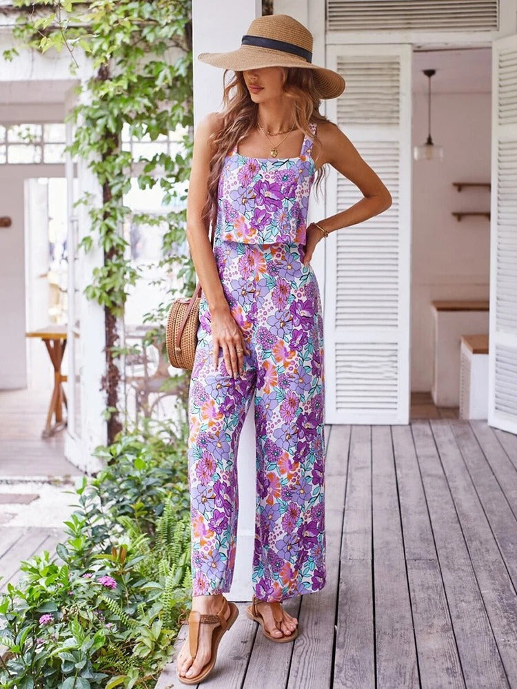 Bloemenprint Rugloze Rompers