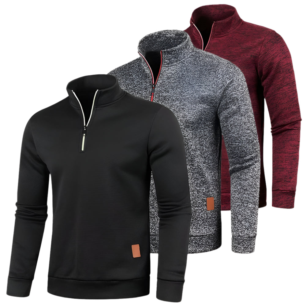 Heren Turtleneck Sweatshirt met halve rits
