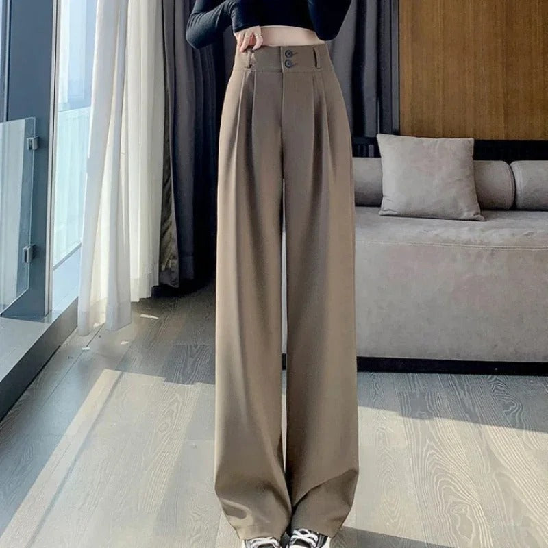 Vrouwen Koreaanse stijl hoge taille Baggy broek
