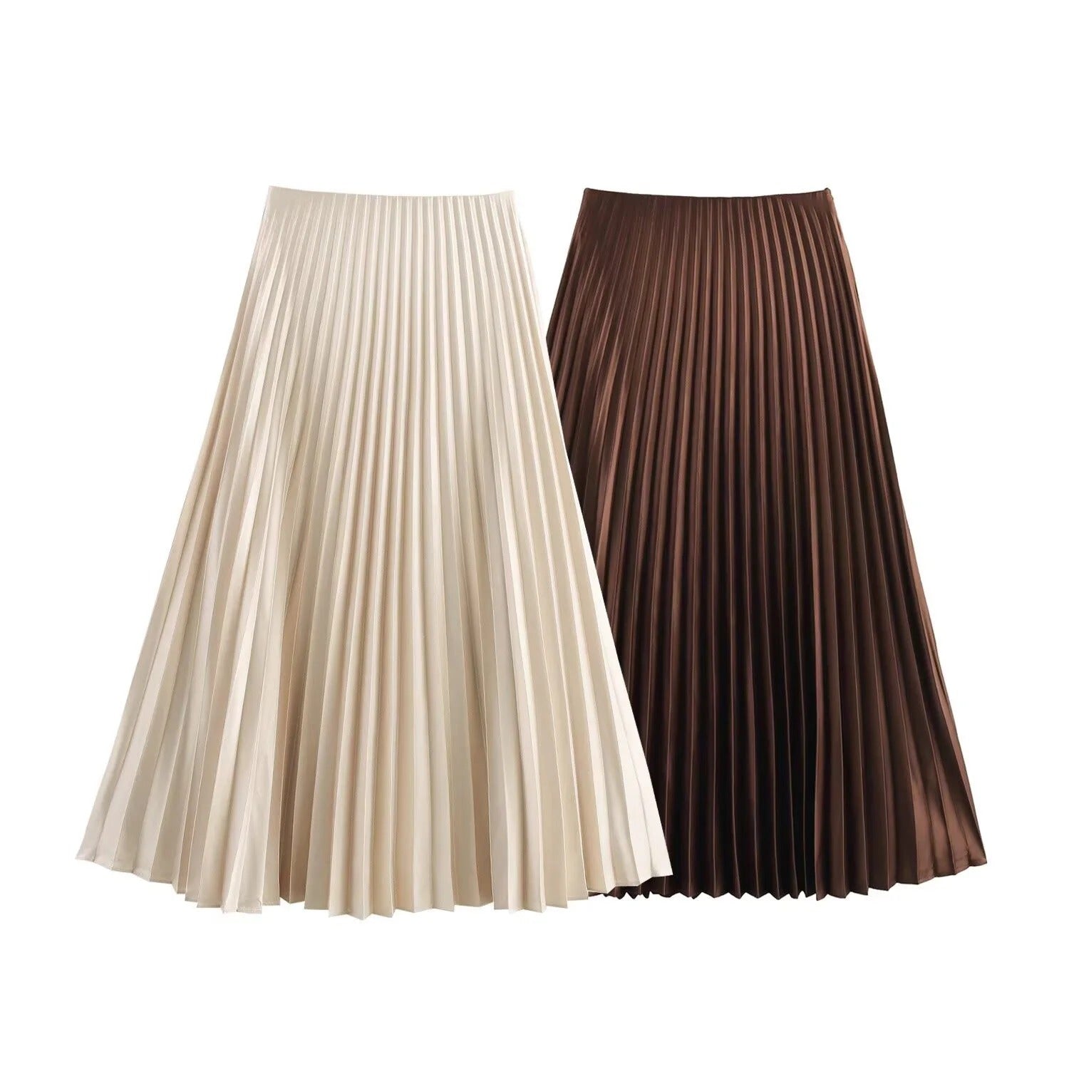Vrouwen Hoge Taille Geplooide Elastische Rok