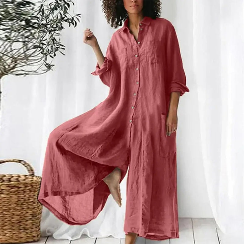 Dames Jumpsuit Oversized Katoen Linnen