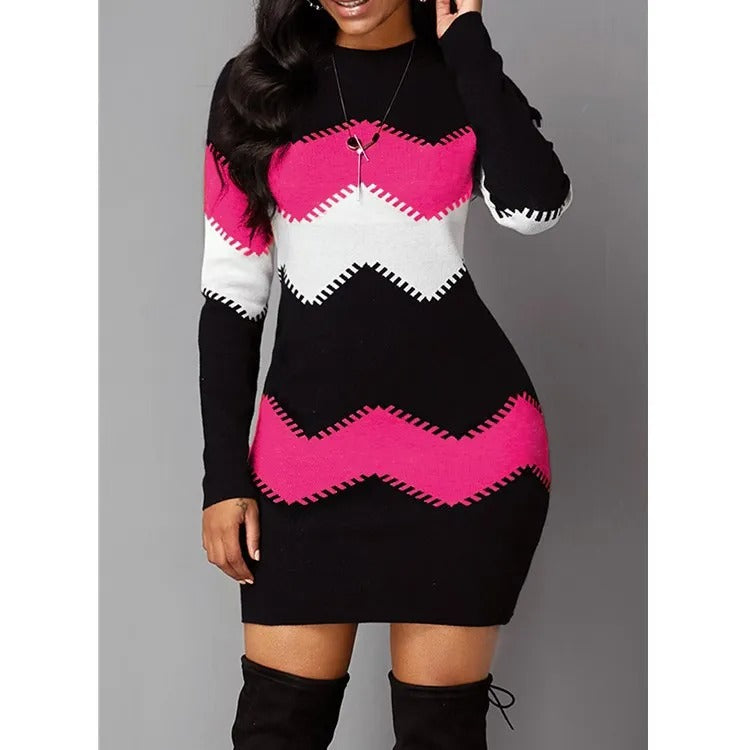 Vrouwen Vintage Strip Boho Jurk