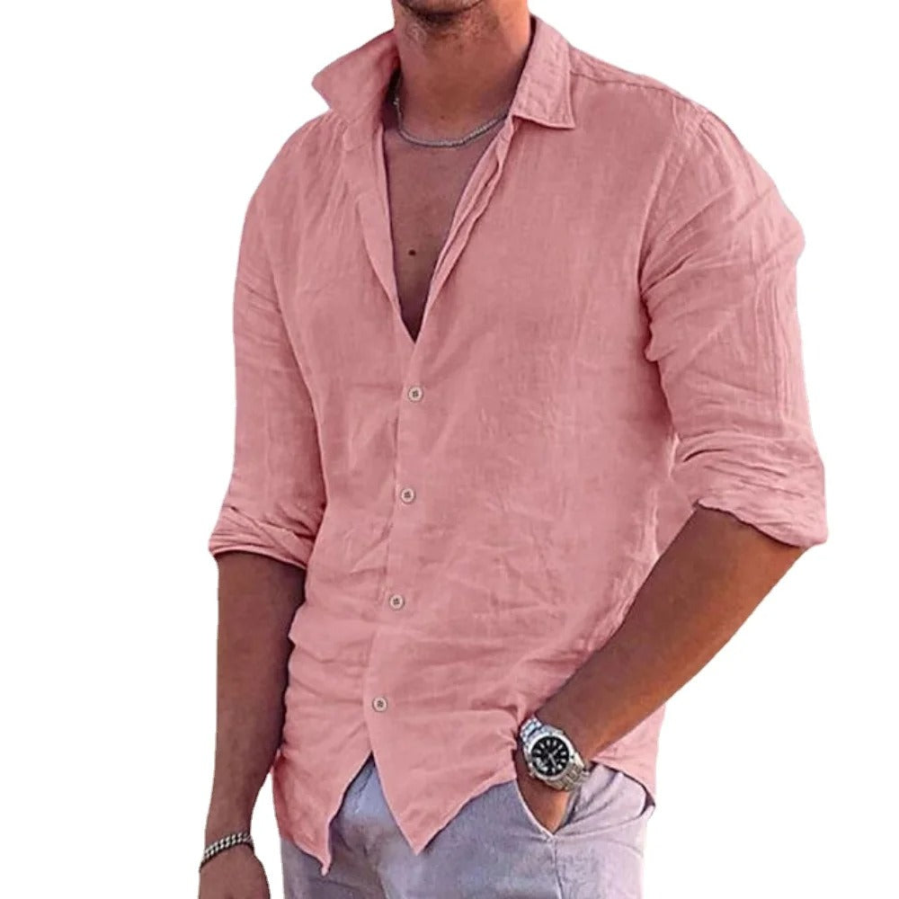 Casual linnen poloshirt voor heren