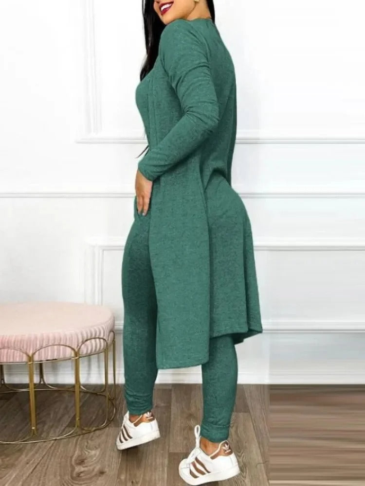 Jumpsuit en jasset met zak en trekkoord