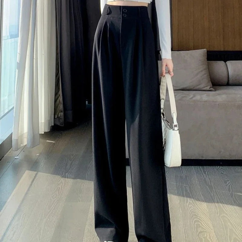 Vrouwen Koreaanse stijl hoge taille Baggy broek