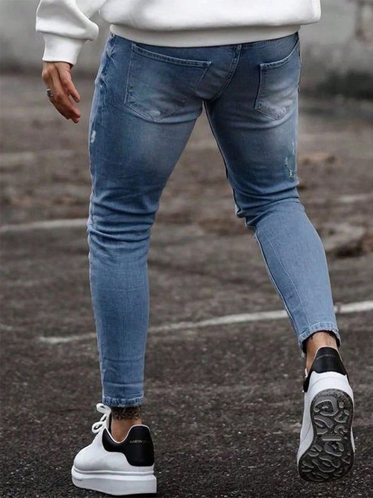 Skinny jeans met scheuren voor heren