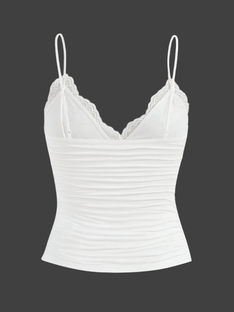 Contrasterende kanten crop top met strik aan de voorkant voor dames