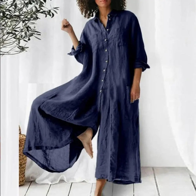 Dames Jumpsuit Oversized Katoen Linnen