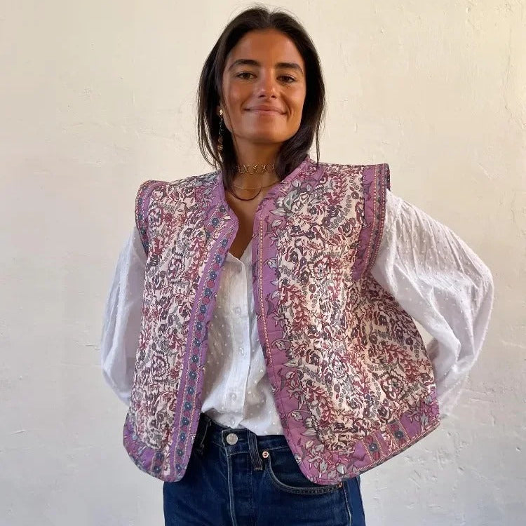 Dames bedrukt katoenen vest